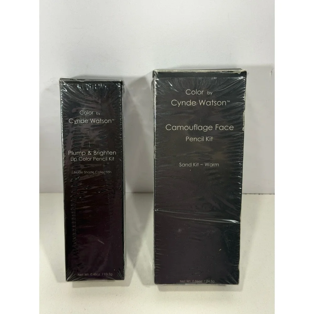 Color by Cynde Watson Camouflage Face Pencil Sand Warm & Plump Lip Kit Bundle